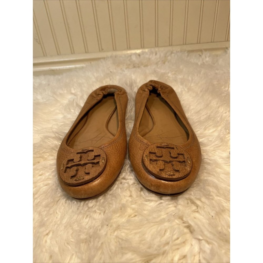 Tory Burch Minnie  tan ballet flats Size 9